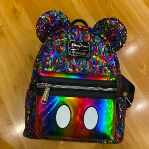 Disney Loungefly Mickey Mouse Rainbow Sequin bag!